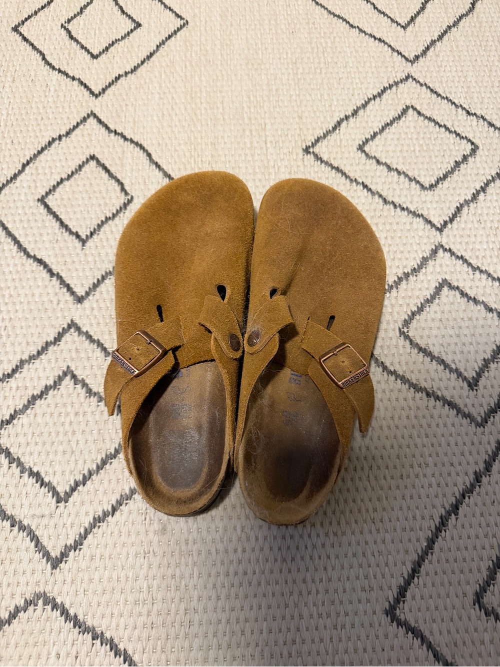 Birkenstock Women's Suede Clog Mules in Tan